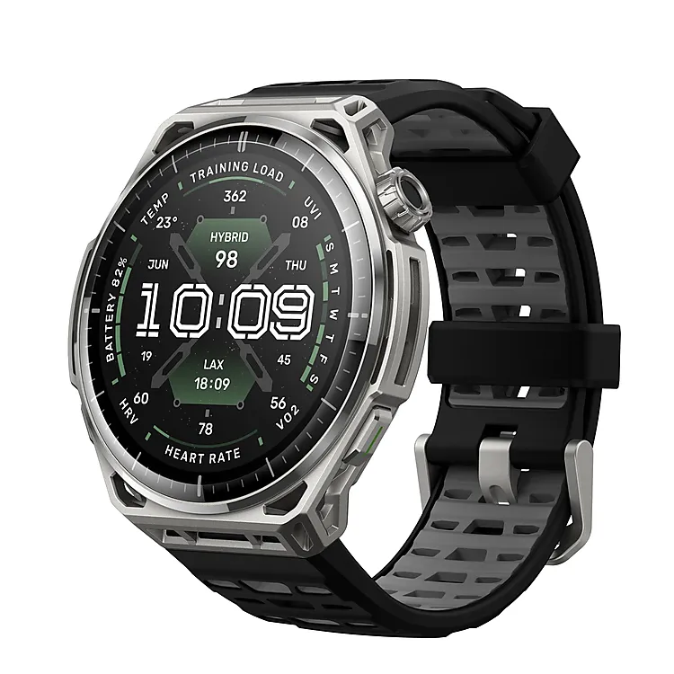 [W2677GL3N] Montre - Amazfit Balance 3 - 1.5" AMOLED - 480 x 480px - Bluetooth 5.2 - Résistance à l’eau 10 atm - Autonomie de la batterie 21 jour(s) -  Acier inoxydable - Titane - bracelet Silicone - 62 g